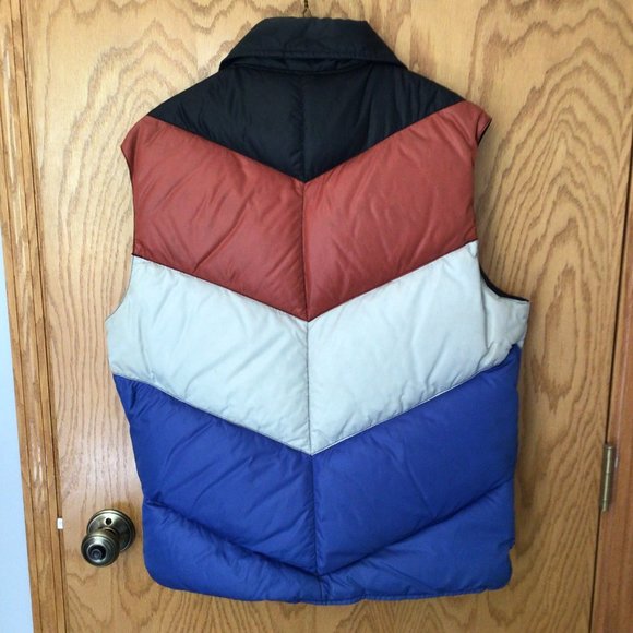 Campus - Vintage Down Filled Vest Jacket Rust, Light Gray & Blue - Picture 7 of 11